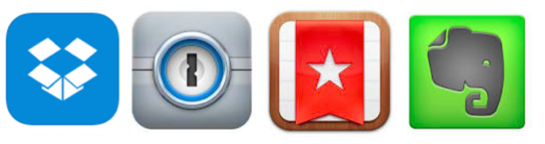 Dropbox, 1Password, Wunderlist, Evernote