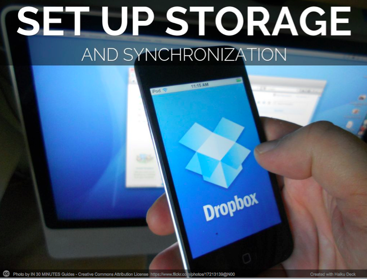 set up storage and synchronization