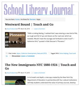 App reviews in School Library Journal