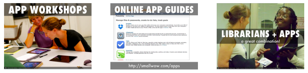 App workshops, app guides, librarians + apps