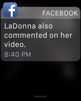 Facebook: "LaDonna also commented on her video."