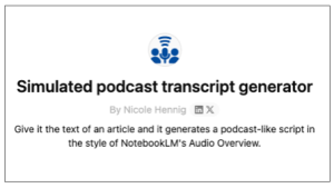 Simulated podcast transcript generator